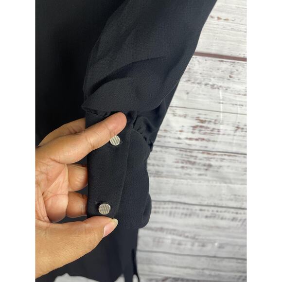 Banana Republic Dress Women's Medium Long Sleeve Mock Neck Side Slit Pockets - Picture 4 of 14